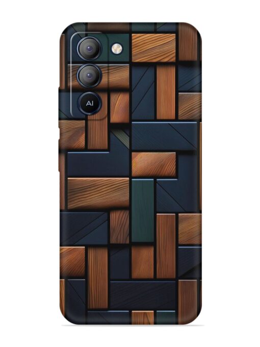 Wooden Background Cubes Embossed Soft Silicone Case for Tecno Pop 5 Lite Zapvi