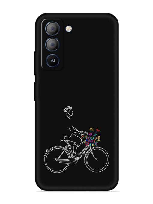 Minimalist Cycle Art Embossed Soft Silicone Case for Tecno Pop 5 Lite Zapvi