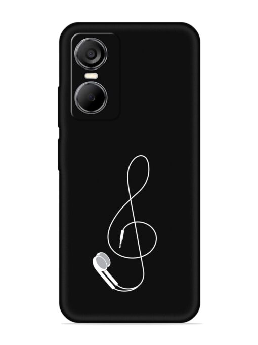 Music Earphone Vector Embossed Soft Silicone Case for Tecno Pop 6 Pro