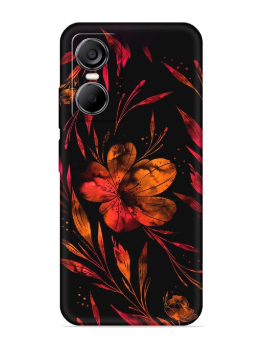 Red Flower Painting Embossed Soft Silicone Case for Tecno Pop 6 Pro Zapvi