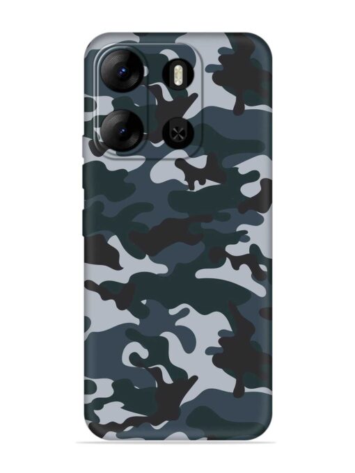 Dark Blue Army Military Art Embossed Soft Silicone Case for Tecno Pop 7 Pro Zapvi