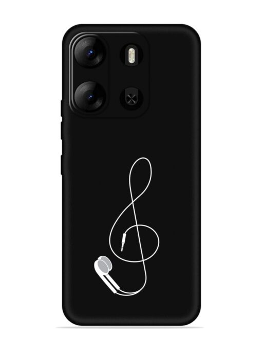 Music Earphone Vector Embossed Soft Silicone Case for Tecno Pop 7 Pro