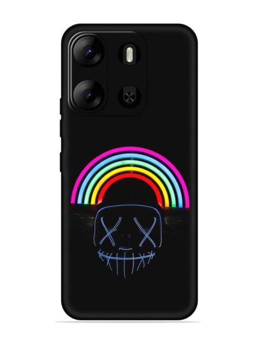 Mask Rainbow Embossed Soft Silicone Case for Tecno Pop 7 Pro