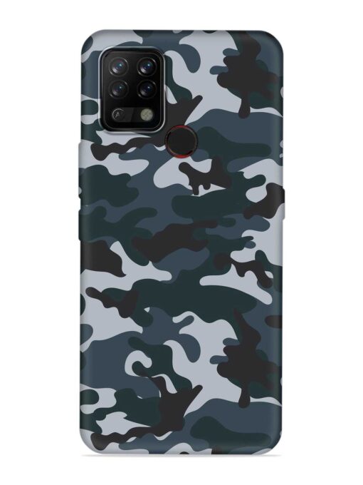 Dark Blue Army Military Art Embossed Soft Silicone Case for Tecno Pova Zapvi