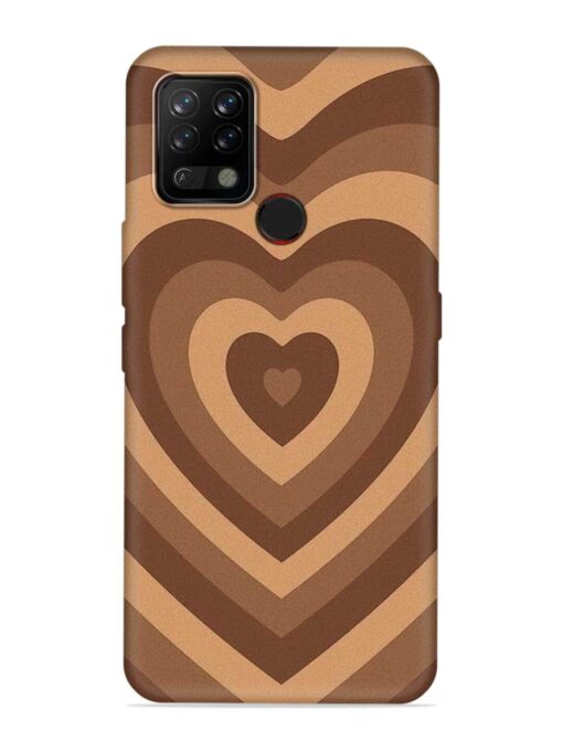 Brown Heart Embossed Soft Silicone Case for Tecno Pova Zapvi