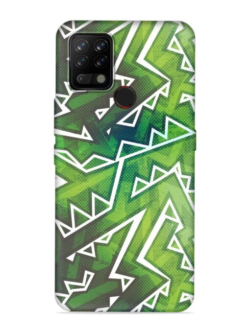 Green Graffiti Seamless Embossed Soft Silicone Case for Tecno Pova Zapvi