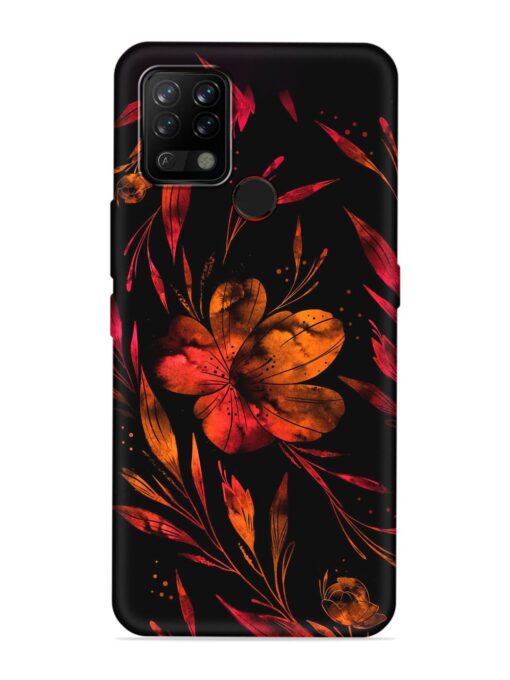 Red Flower Painting Embossed Soft Silicone Case for Tecno Pova Zapvi