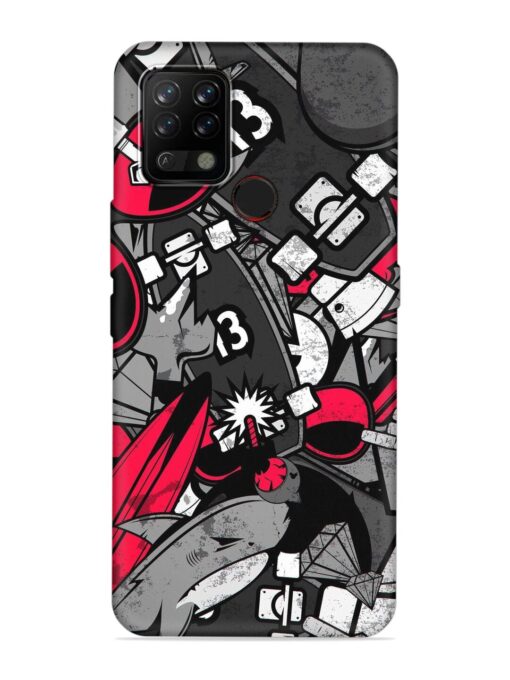 Fictional Doodle Embossed Soft Silicone Case for Tecno Pova Zapvi