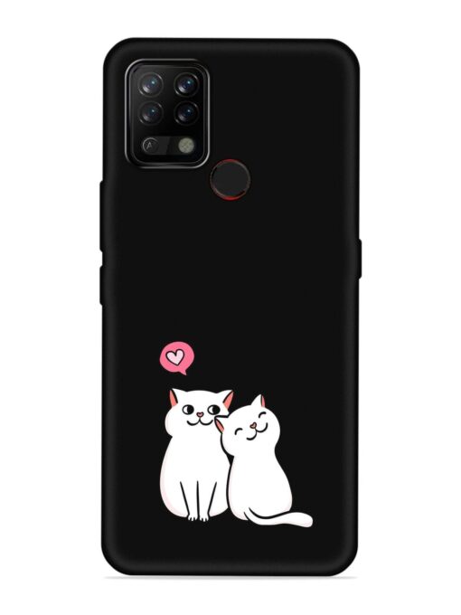 Cute Loving Cats Embossed Soft Silicone Case for Tecno Pova Zapvi