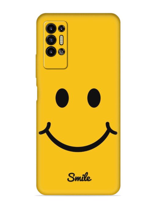 Yellow Smiley Embossed Soft Silicone Case for Tecno Pova 2 Zapvi