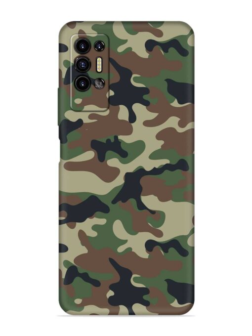 Army Military Camouflage Dark Green Embossed Soft Silicone Case for Tecno Pova 2 Zapvi