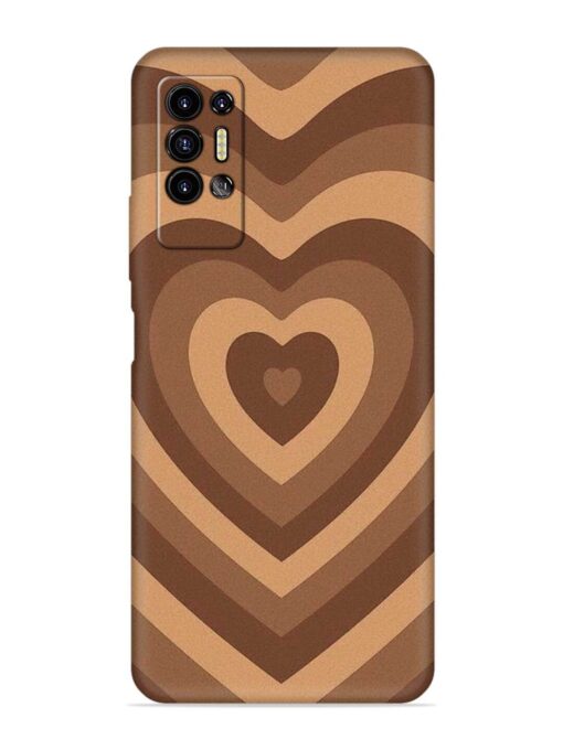 Brown Heart Embossed Soft Silicone Case for Tecno Pova 2 Zapvi