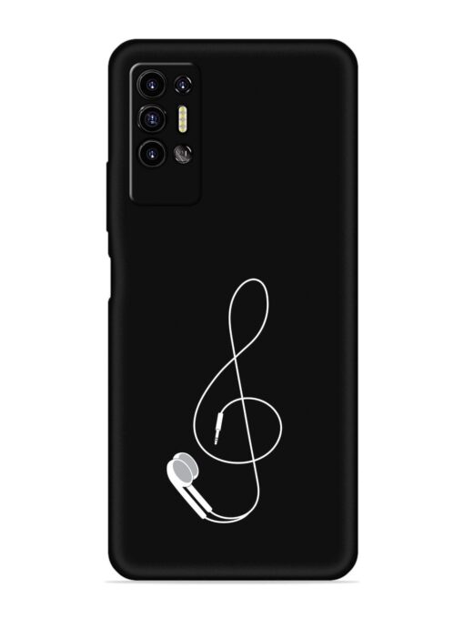 Music Earphone Vector Embossed Soft Silicone Case for Tecno Pova 2 Zapvi