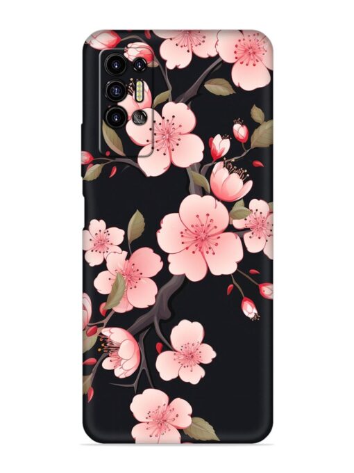 Cherry Blossom Embossed Soft Silicone Case for Tecno Pova 2