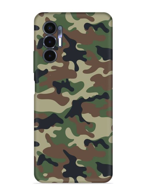 Army Military Camouflage Dark Green Embossed Soft Silicone Case for Tecno Pova 3 Zapvi