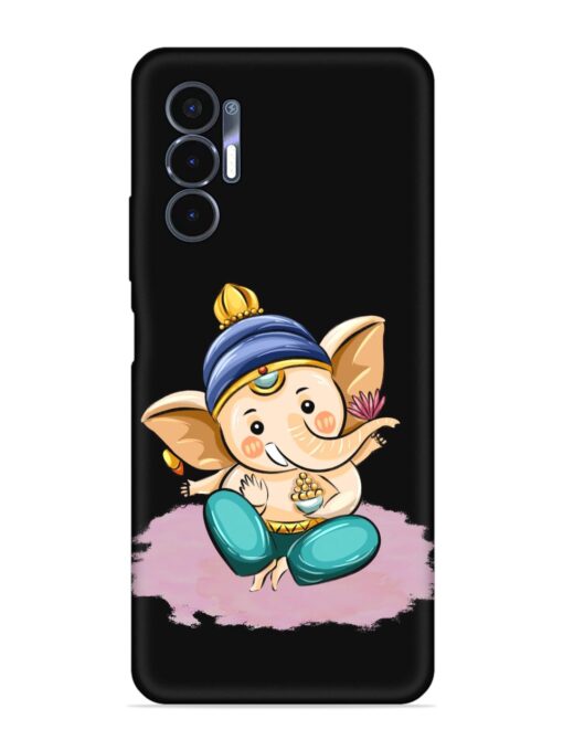 Bal Ganesh Vector Art Embossed Soft Silicone Case for Tecno Pova 3 Zapvi