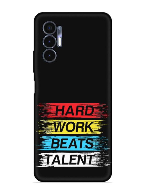 Hard Work Beats Embossed Soft Silicone Case for Tecno Pova 3 Zapvi