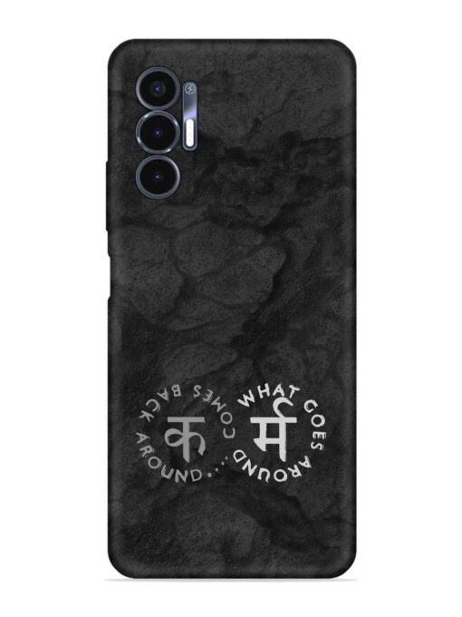 Karma Hindi Word Embossed Soft Silicone Case for Tecno Pova 3