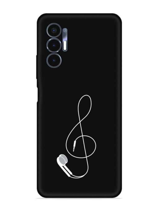 Music Earphone Vector Embossed Soft Silicone Case for Tecno Pova 3