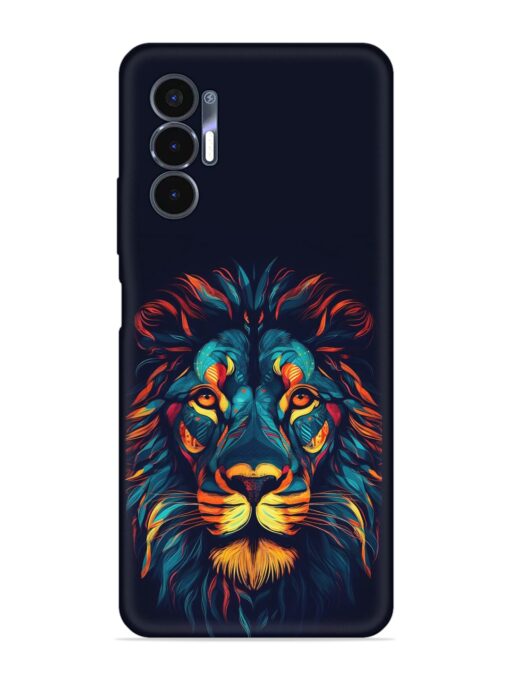 Colorful Lion Embossed Soft Silicone Case for Tecno Pova 3 Zapvi