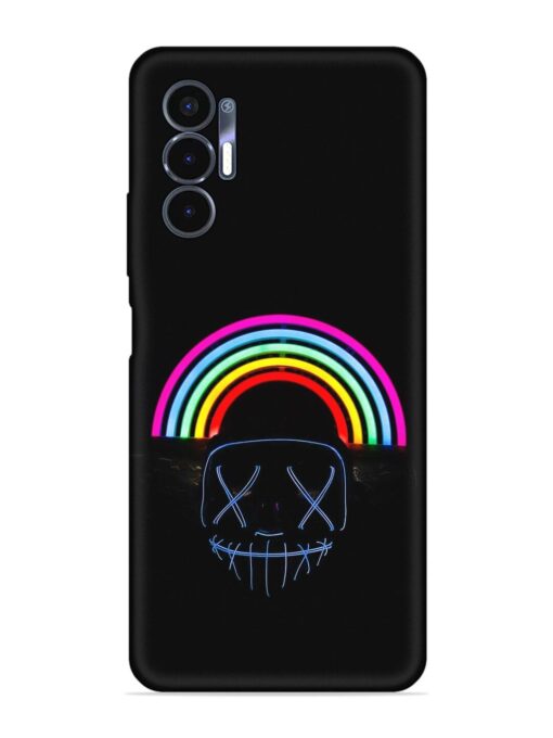 Mask Rainbow Embossed Soft Silicone Case for Tecno Pova 3