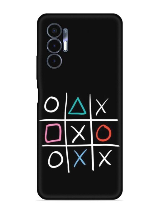 Super Neon Tic-Tac-Toe Embossed Soft Silicone Case for Tecno Pova 3 Zapvi