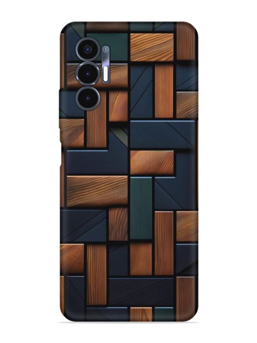 Wooden Background Cubes Embossed Soft Silicone Case for Tecno Pova 3 Zapvi