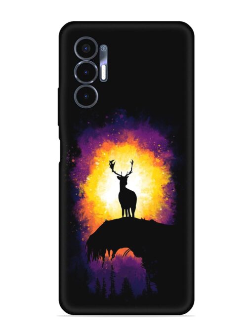 Elk Animal Art Embossed Soft Silicone Case for Tecno Pova 3 Zapvi