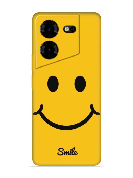 Yellow Smiley Embossed Soft Silicone Case for Tecno Pova 5 Pro (5G) Zapvi