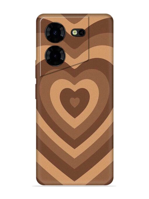 Brown Heart Embossed Soft Silicone Case for Tecno Pova 5 Pro (5G) Zapvi