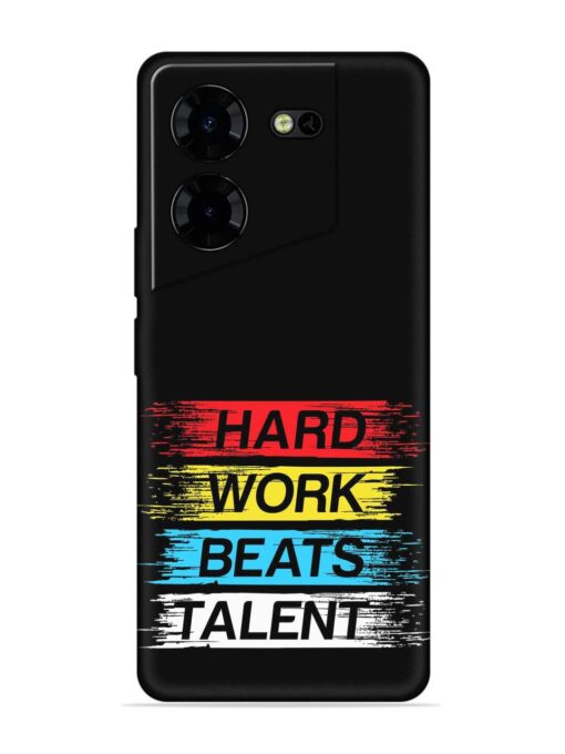 Hard Work Beats Embossed Soft Silicone Case for Tecno Pova 5 Pro (5G) Zapvi