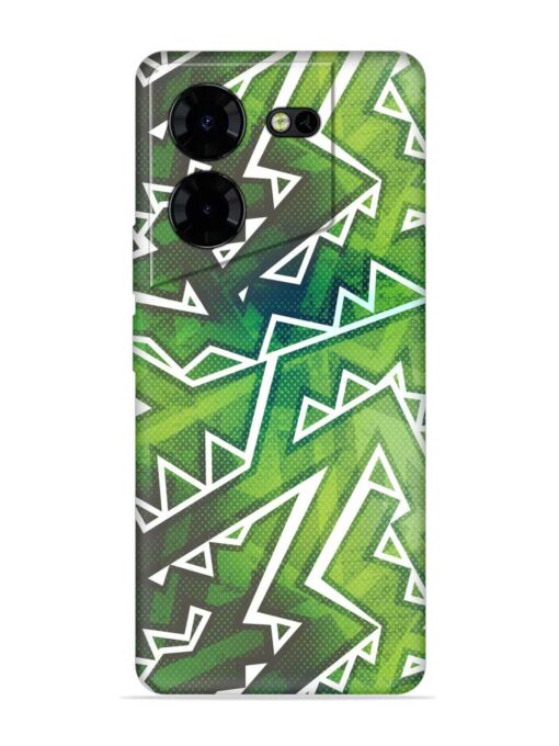 Green Graffiti Seamless Embossed Soft Silicone Case for Tecno Pova 5 Pro (5G) Zapvi