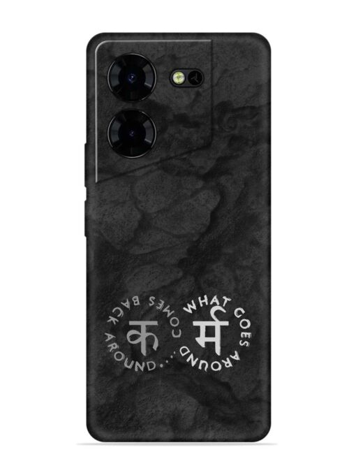 Karma Hindi Word Embossed Soft Silicone Case for Tecno Pova 5 Pro (5G)