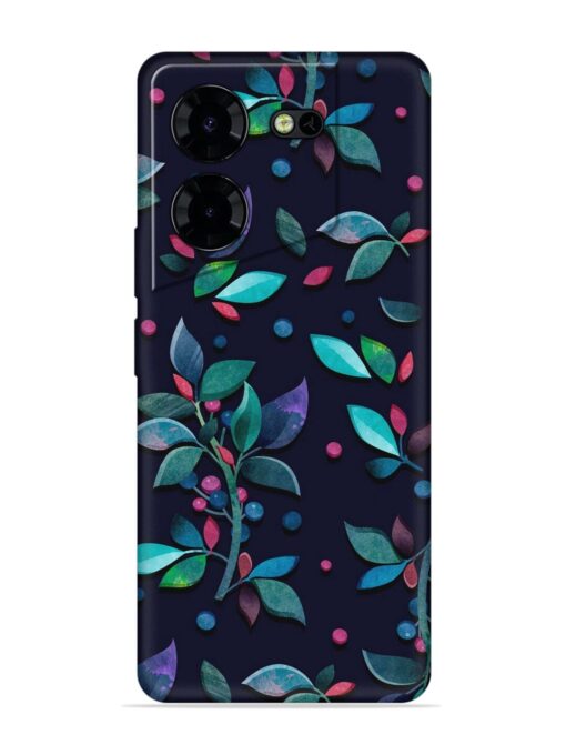 Decorative Watercolor Flower Embossed Soft Silicone Case for Tecno Pova 5 Pro (5G) Zapvi