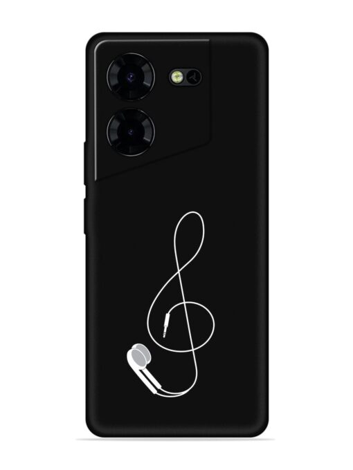 Music Earphone Vector Embossed Soft Silicone Case for Tecno Pova 5 Pro (5G) Zapvi