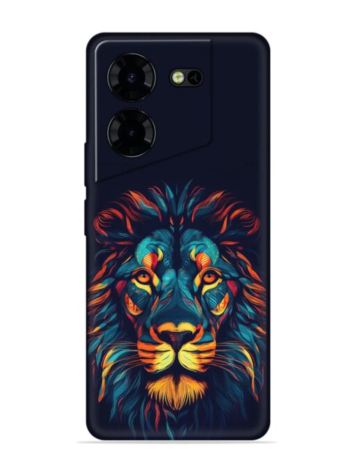 Colorful Lion Embossed Soft Silicone Case for Tecno Pova 5 Pro (5G) Zapvi