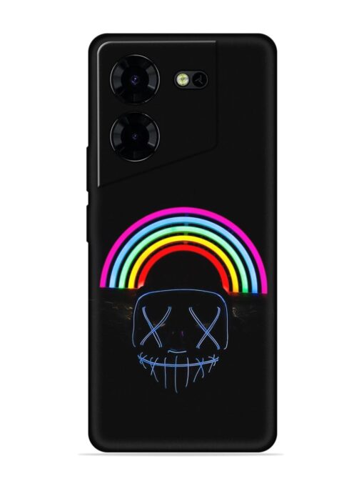 Mask Rainbow Embossed Soft Silicone Case for Tecno Pova 5 Pro (5G) Zapvi