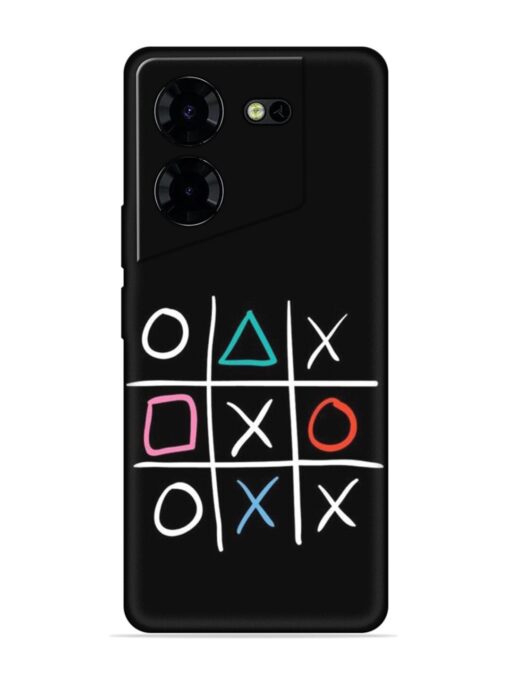 Super Neon Tic-Tac-Toe Embossed Soft Silicone Case for Tecno Pova 5 Pro (5G) Zapvi