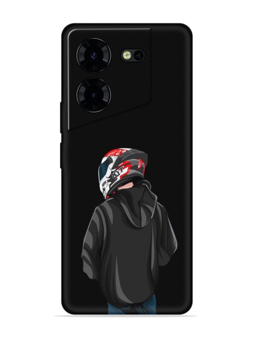 Motorcycle Rider Embossed Soft Silicone Case for Tecno Pova 5 Pro (5G) Zapvi