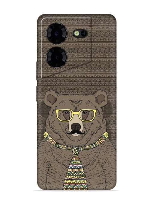 Grizzly Bear Embossed Soft Silicone Case for Tecno Pova 5 Pro (5G)