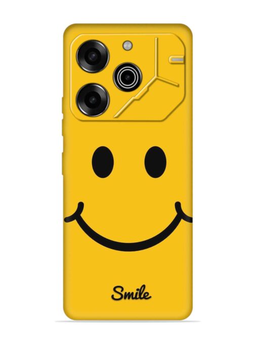 Yellow Smiley Embossed Soft Silicone Case for Tecno Pova 6 Pro (5G) Zapvi