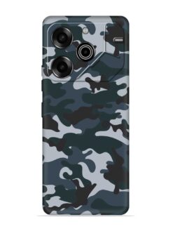 Dark Blue Army Military Art Embossed Soft Silicone Case for Tecno Pova 6 Pro (5G)