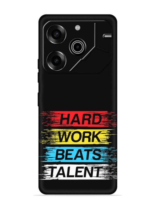 Hard Work Beats Embossed Soft Silicone Case for Tecno Pova 6 Pro (5G) Zapvi