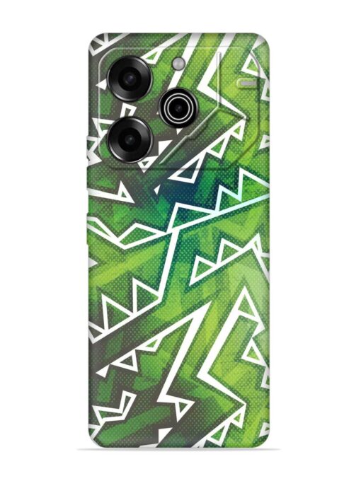 Green Graffiti Seamless Embossed Soft Silicone Case for Tecno Pova 6 Pro (5G)