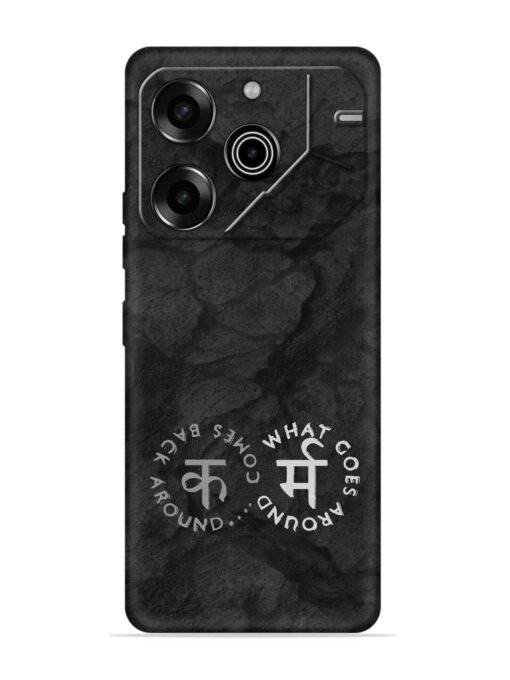 Karma Hindi Word Embossed Soft Silicone Case for Tecno Pova 6 Pro (5G) Zapvi