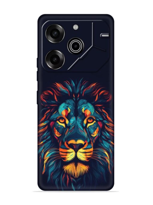 Colorful Lion Embossed Soft Silicone Case for Tecno Pova 6 Pro (5G)