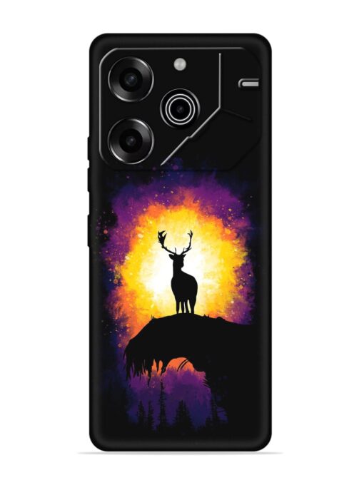 Elk Animal Art Embossed Soft Silicone Case for Tecno Pova 6 Pro (5G)