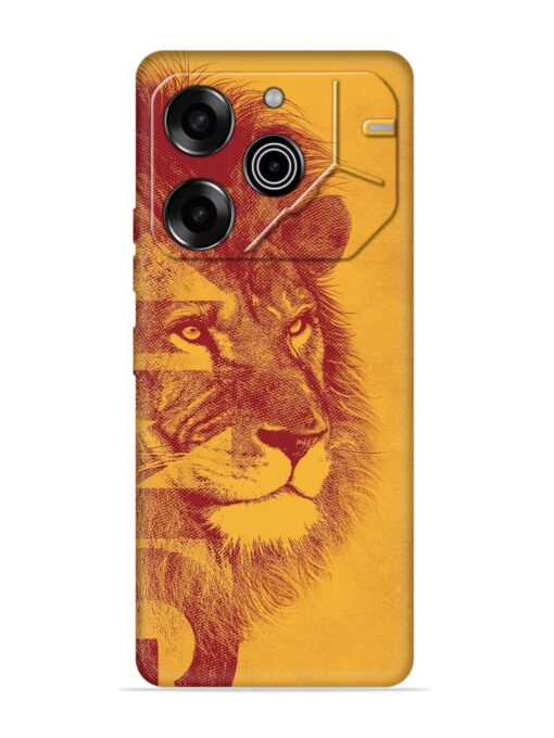 Gold Lion Crown Art Embossed Soft Silicone Case for Tecno Pova 6 Pro (5G)