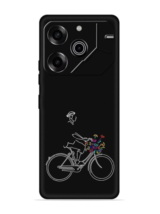 Minimalist Cycle Art Embossed Soft Silicone Case for Tecno Pova 6 Pro (5G)