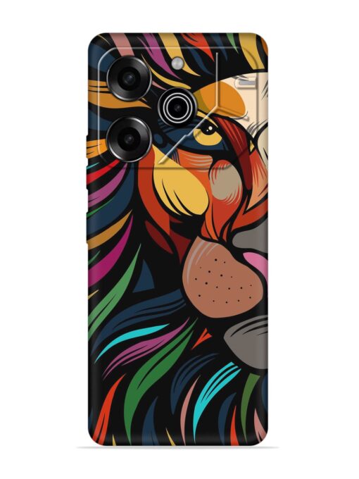 Trippy Lion Art Embossed Soft Silicone Case for Tecno Pova 6 Pro (5G) Zapvi